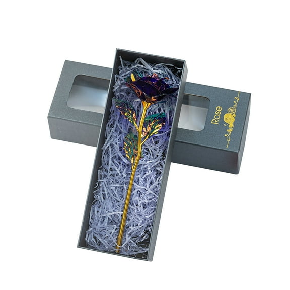 Chmadoxn Valentine's Day Gifts Flower Present Colorful Gold Foil Rose with Luxury Gift Box, Unique Gift Idea Mother's Day Gifts for Mom for Wife for Grandma for Women, Birthday Anniversary Valentine