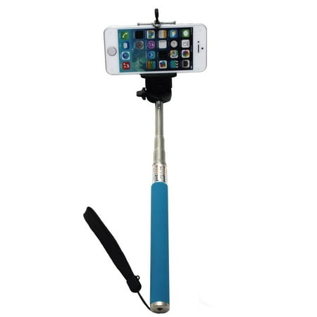 Boojeebeads Adjustable Selfie Stick Monopod for Smartphones Blue