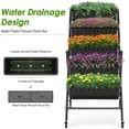 thumbnail image 5 of Suyncll Vertical Raised Garden Bed Planter Box, 5 Tiers Vertical Garden Planter with Drainage System and 4 Hooks for Plants Vegetables Flowers (Black with Wheels), 5 of 18
