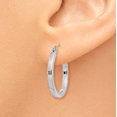 thumbnail image 3 of 14k White Gold 2mm Square Tube Hoop Earrings Round, 3 of 8