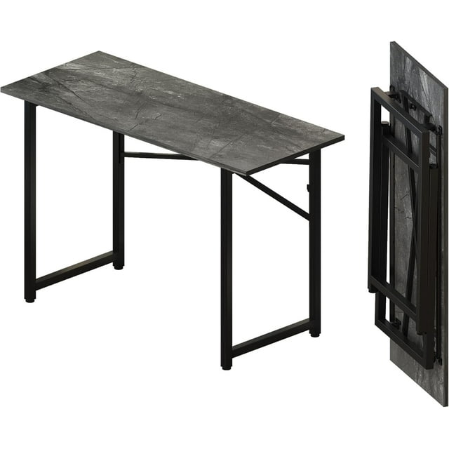 Folding Computer Desk inch Writing Gaming Computer Camping Desk No Assembly Required Home Office Table Mahogany
