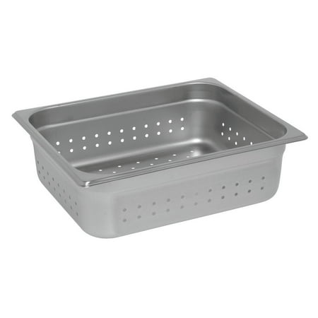 HUBERT® 1/2 Size Perforated Steam Table Pan 24 Gauge Stainless Steel - 4"D