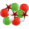 Just Artifacts 12pcs Christmas Star Paper Lantern Decoration Kit (Color: Holly Jolly)
