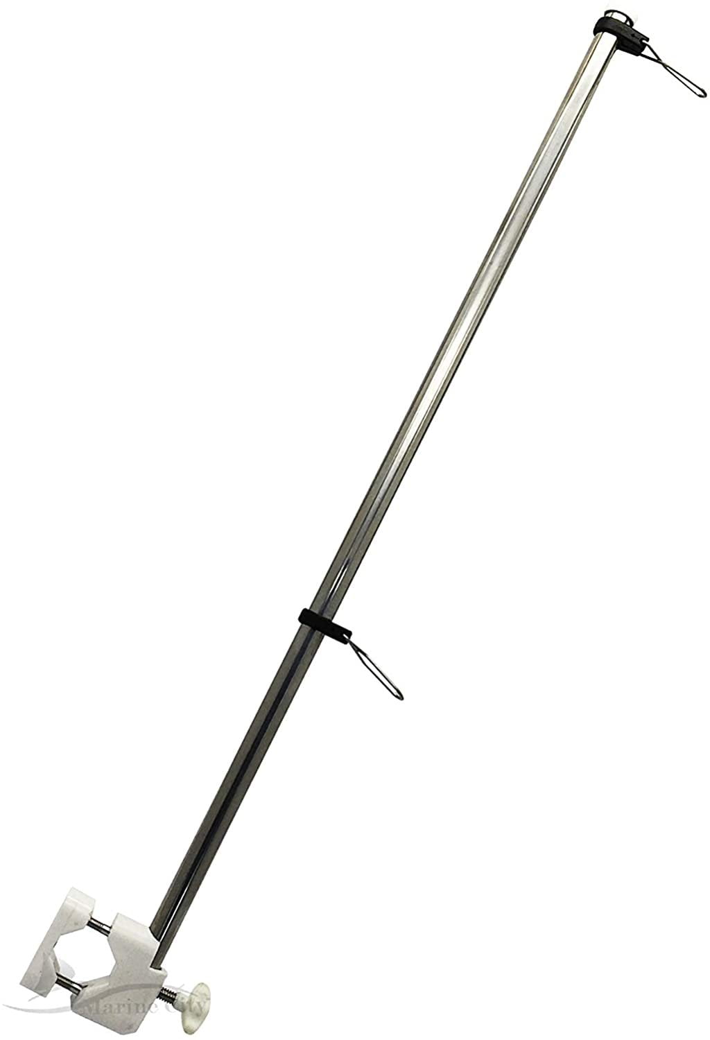 MARINE CITY 21" Stainless Steel Rail Mounted Flag Staff & White Plastic