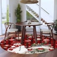 thumbnail image 3 of Round Rugs 8Ft, Red Plaid Christmas Round Area Rug Washable Indoor Throw Carpet, Snowman Truck Xmas Balls Snowflake Large Non Slip Circle Rug for Kids Room RV Home Decor Aesthetic, 3 of 8