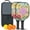 Black-1, variant on Pickleball Paddles Set Of 2, Fiberglass Surface, Vintage Floral Print, 4 Balls & Bag