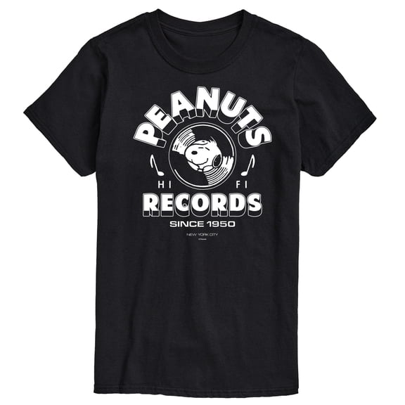 Peanuts - Vinyl Records - Men's Short Sleeve Graphic T-Shirt