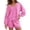 53# Pink, variant on Womens 2 Piece Lounge Matching Set Sweatshirts Shorts Sets Sweatsuit V Neck Long Sleeve Ribbed Hem Pockets Comfy Tracksuit Lounge Travel Vacation Yellow S