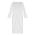 thumbnail image 6 of Zaldita Plus Size Bodycon Dress for Women Long Sleeve Pencil Peplum Cocktail Midi Dresses White XXL, 6 of 7