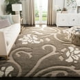 thumbnail image 2 of SAFAVIEH Florida Davin Floral Shag Area Rug, Smoke/Beige, 8' x 10', 2 of 7