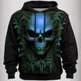 thumbnail image 2 of Hoodies for Men Casual Halloween Pullover Skeleton Print Long Sleeve Hooded Sweatshirt Loose Warm Comfortable Streetwear Mens Sweatshirts Blue L, 2 of 4