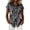A1#-Black, variant on Women Striped Print Short Sleeve Shirt - Button Down Collared Blouse, Casual Summer Top(Black-S)