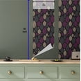 thumbnail image 5 of Ambesonne, Minimalist Peel & Stick Wallpaper for Home, Geometric Leaves Boho, 13"x36", Purple Dark Grey Tan, 5 of 5