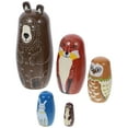 thumbnail image 1 of 5 Pcs Nesting Dolls Adorable Brown Bear Russian Stacking Dolls Collection Toy, 1 of 8