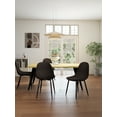 thumbnail image 4 of Homy Casa Modern Industrial 5-Piece Dining Set for 4 for Dining Room, Faux Wood Walnut Live Edge Table with 4 Armless Chairs, 4 of 12