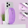 thumbnail image 2 of Ratón inalámbrico Uciefy Q5 Slim recargable de 2,4 G, color morado, 2 of 8