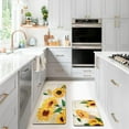 thumbnail image 3 of Sunflower Kitchen Rugs Decor Set of 2 Anti Fatigue Yellow Vintage Floral Farmhouse Non-Skid Kitchen Floor Mats Comfort Standing Mat Waterproof Sink Carpet (17.3 x 28 inch+17.3 x 47 inch), 3 of 6