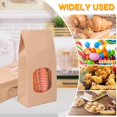 thumbnail image 4 of HLONK 50Pcs Bakery Bags Paper Food Packaging Clear Window Reusable Cookie Bags Multipurpose Bread Toast Bags DIY Paper Bags for Candy Bread Sandwiches Coffee Beans 4.7x2.6x9.7 inch, 4 of 10