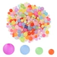 thumbnail image 1 of 80G 4 Styles Transparent Acrylic Ball Beads Frosted Style Round Mixed Color 6~12mm Hole: 1~2mm 20g/style, 1 of 6