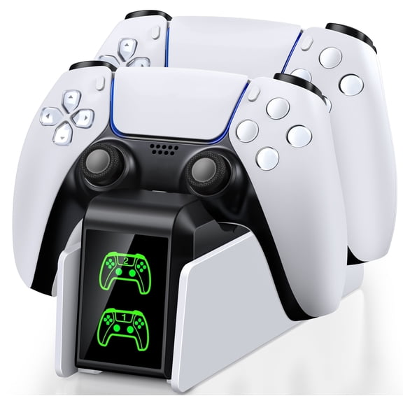 EUROA PS5 Controller Charger Station with Fast Charging Station for PS5 Controller, White
