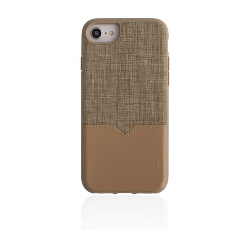 Evutec Unique Heavy Duty Case Compatible with iPhone 6/6s/7/8, Premium Leather + TPU Shockproof Interior Drop Protective phone case-Tweed/Tan (AFIX+ Vent Mount Included)