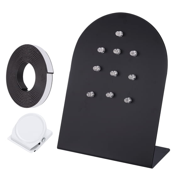 Uxcell Magnetic Bulletin Board, Memo Magnet Display Stand Board with Magnetic Accessory Set for Home Office Kitchen, Black