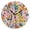 Black, variant on Blooming Flower Field Round Wall Clock Silent Analog Battery Operated Gold Pointer Home Decor 9.84" Diameter