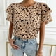 thumbnail image 2 of Moda Mujer Cuello Redondo Impreso Manga Corta Impresión Blusa Camiseta Verano Tops Pompotops hkajfhjk461795, 2 of 7
