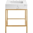 thumbnail image 4 of Meridian Furniture Marmo White Engineered Stone Bathroom Vanity, 4 of 9