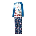 thumbnail image 3 of Elippeo Christmas Family Pajamas Matching Set, Santa Claus Deer Print Long Sleeve T-shirt with Pants Sleepwear Loungewear, 3 of 10