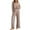 Khaki, variant on Luniro Lounge Sets for Women Fall Pajamas Set Ribbed Knit Long Sleeve Top Pants 2 Piece Outfits