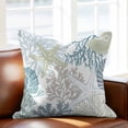 thumbnail image 3 of Blue Coral Coastal Pillow Covers 18x18 Inch, Summer Beach Ocean Starfish Conch Linen Pillowcase with Invisible Zipper, Decorative Throw Pillow Covers Cushion Case for Couch Sofa Bed Living Room, 3 of 9