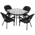 thumbnail image 2 of Northlight 5-Piece Black Resin Wicker Outdoor Dining Set, 2 of 9