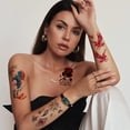 thumbnail image 4 of Kit de pegatinas de tatuajes temporales de 20 hojas, pegatinas de tatuaje para niñas y adultos, belleza, 4 of 5