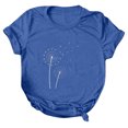 thumbnail image 2 of Pompotops Mode Femmes Été Col Rond Manches Courtes Imprimé Casual T-shirt Blouse, 2 of 3