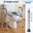 thumbnail image 3 of Gymax Raised Toilet Seat w/Handles Padded Arms Adjustable Height & Width Storage Bag, 3 of 10