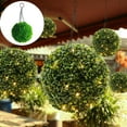 thumbnail image 2 of koolsoo Artificial Leaf Topiary Ball Hanging Lantern LED Light Waterproof Grass Ball LED Green 46.5x24cm, 2 of 9