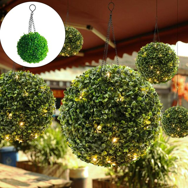 Bola de topiario de hoja artificial Sharpla linterna colgante LED impermeable Verde 465x24cm