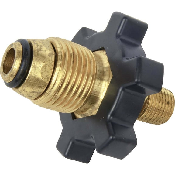 Mr. Heater Excess Flow Adapter Soft Nose P.O.L. with Handwheel x 1/4in Male Pipe Thread