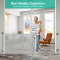 thumbnail image 3 of Sunnycome Retractable Baby Gate,Mesh Dog Gate,126" Wide Extends up to 33"Tall,Child Safety Gate for Doorways,Stairs,Hallways,Indoor Outdoor Gray, 3 of 8