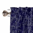 thumbnail image 5 of Retro Christmas Pattern Kitchen Curtains and Valances Set, Abstract Blue Country Decoration Rod Pocket Window Valance Window Curtain Panels for Living Room Bedroom Laundry, 27.5x36in, 3 Pieces, 5 of 7