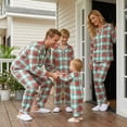 thumbnail image 3 of Nibbcoa Family Matching Pajamas Set Classic Plaid Long Sleeve Turn Down Collar Tops  Loungewear, 3 of 10