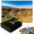 thumbnail image 2 of Ambesonne Landscape Jigsaw Puzzle Durable Cardboard, River Canyon Outdoors, 1000 pcs, Dark Yellow Caramel Green, 2 of 5