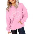 thumbnail image 2 of Byoo Valentine Day Big Girls Hoodie Oversize Heart Graphic Full-Sleeve Sweatshirt with Pocket Child Leisure Comfy Pullover Top, 2 of 3