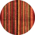 thumbnail image 1 of Ahgly Company Indoor Round Abstract Orange Contemporary Area Rugs, 7' Round, 1 of 1