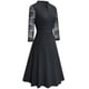 thumbnail image 3 of Elegante vestido de cóctel para fiesta con falda plisada de encaje calado, 3 of 6
