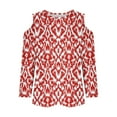 thumbnail image 5 of MaFYtyTPR Women's Fashion Printed T-shirt 3/4 Sleeves Blouse Round Neck Casual Tops Womens Comfortable and Casual for Women Red XL, 5 of 5