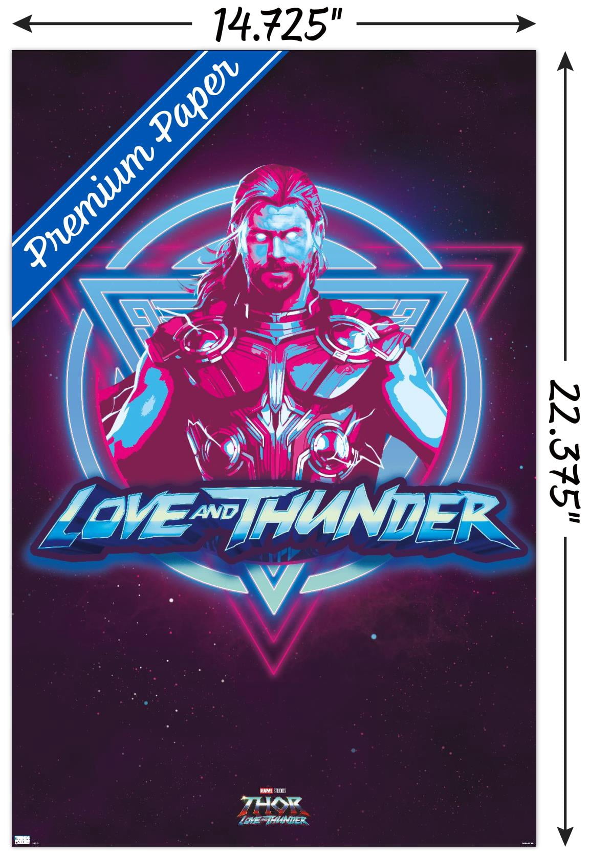 Marvel Thor: Love and Thunder - Vaporwave Wall Poster, 14.725" x 22.375"