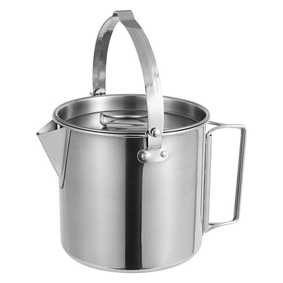 TEHAUX Portable Stainless Steel Camping Kettle Lightweight Outdoor Travel Coffee Tea Pot