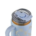 thumbnail image 4 of Thyme & Table 32oz Stainless Steel Luna Tumbler with Handle and Dual Straw Lid, Blue Bow, 4 of 7